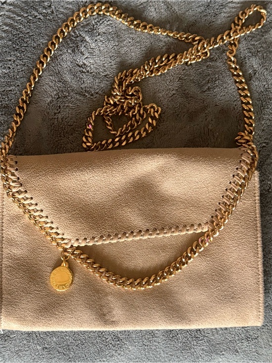 Stella McCartney Handbags - Stella McCartney Falabella Fold Over Crossbody Clutch in Champagne